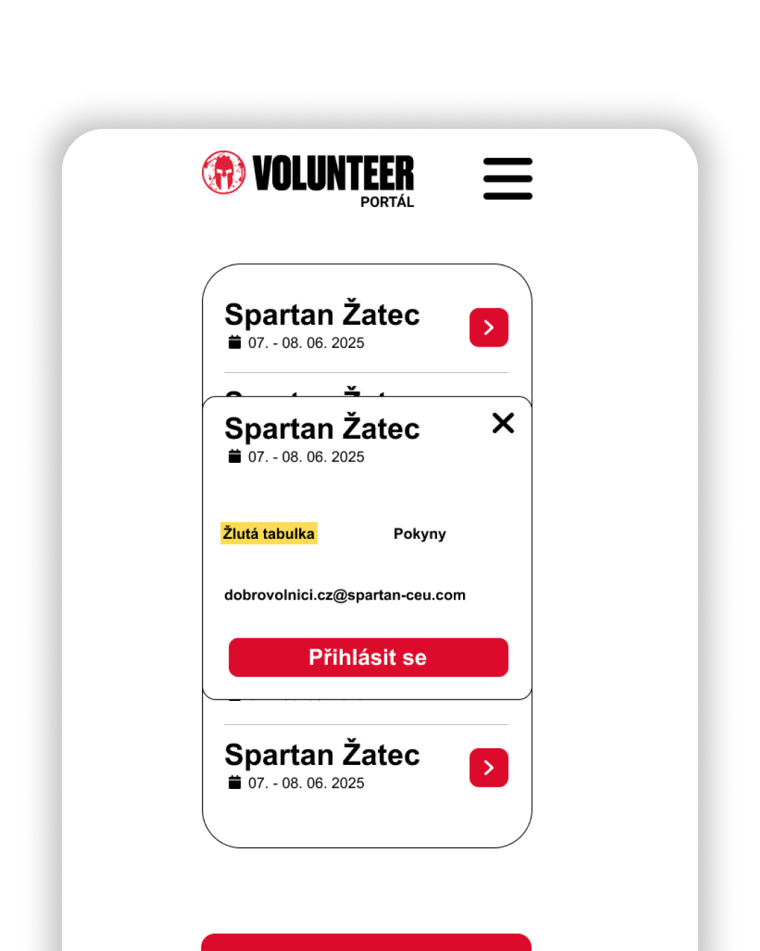 Spartan Volunteer portál